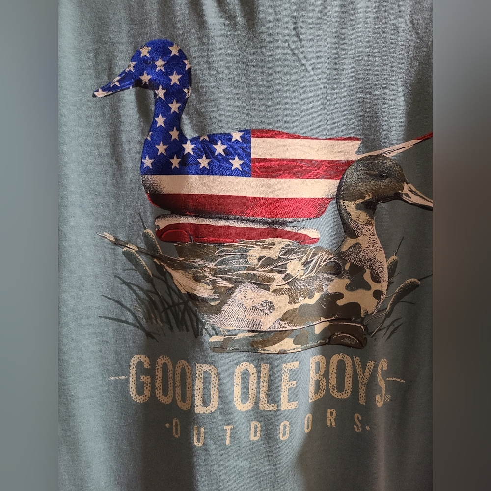 Good Ole Boys Duck Hunting Tee 🦆🇺🇸 American Flag Camo Shirt Outdoor Unisex - Picture 4 of 5